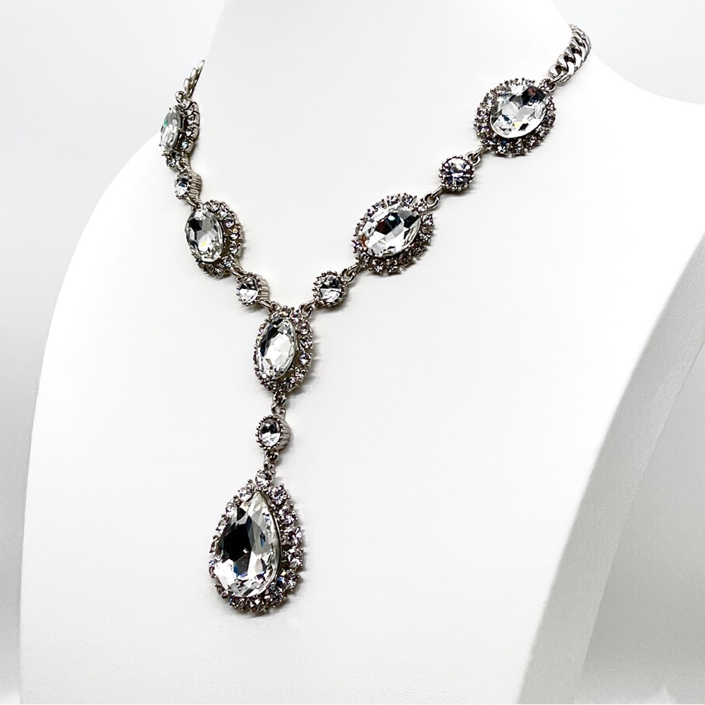 Clear Austrian Crystal Rhinestone Statement Neckl… - image 5